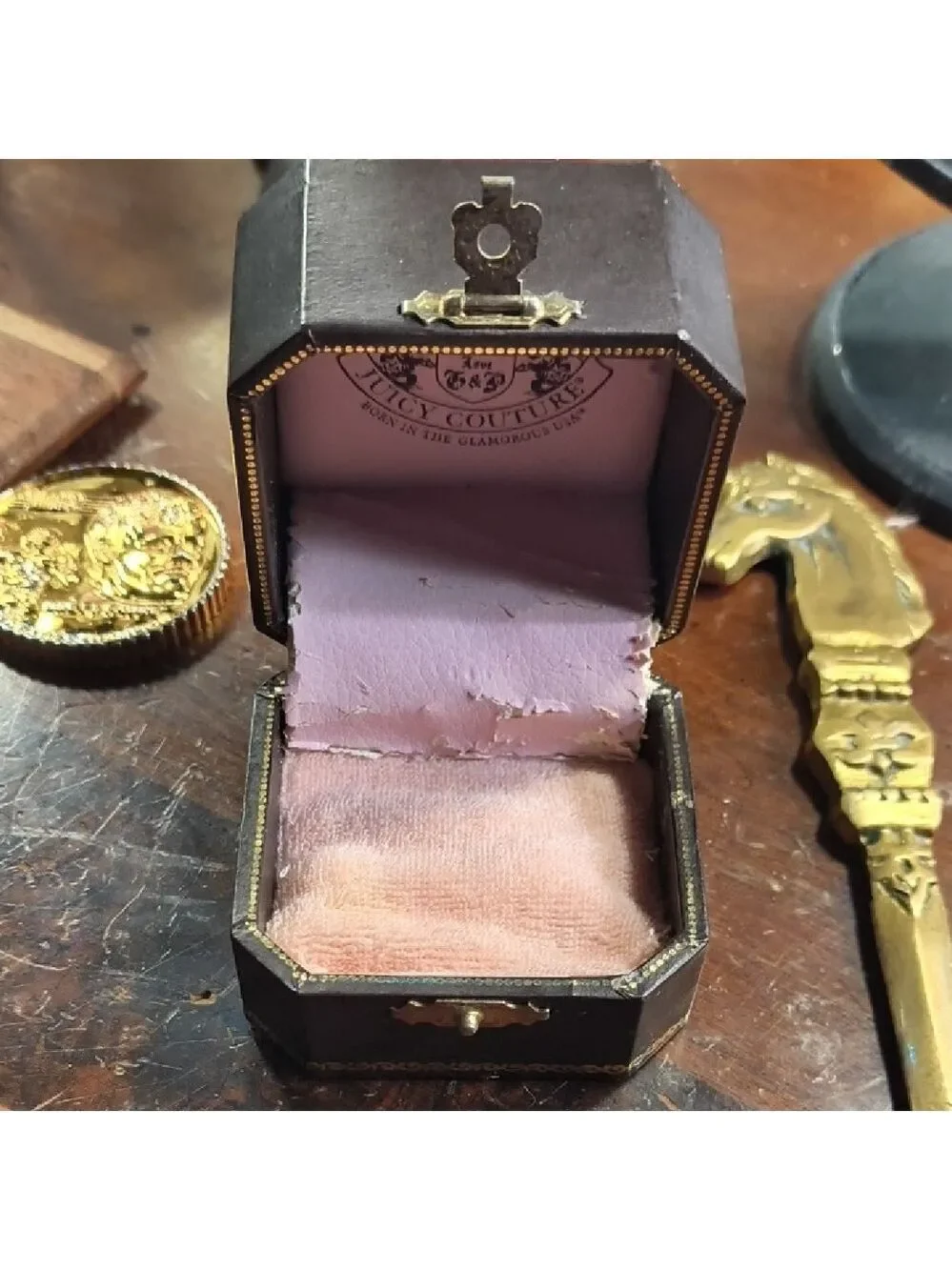 Juicy Couture Brown Jewelry Box with Gold Details